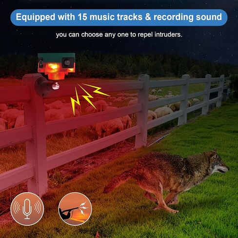 ChunHee Solar Outdoor Alarm Motion Sensor, Dog Barking & Gunshot Sounds & Recording, 360°Motion Detector Alarm,129dB Loud Siren,3 Work Modes Strobe Light with Remote 2Pack in Kuwait