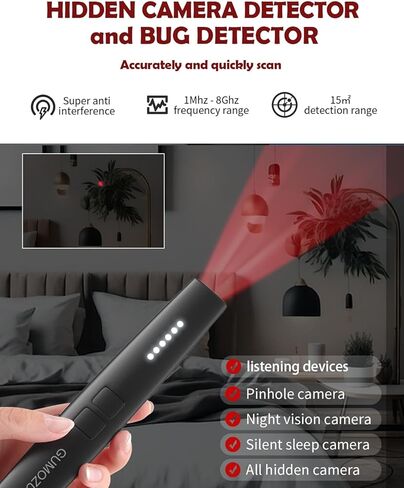 Hidden Camera detectors, Pro Portable Bug RF Detector GPS Tracker Hidden Devices Detector Camera Finder Anti Spy Sweeper, 36H Working Time Camera Detector Indoor Outdoor for Hotels,Travel,Airbnb,Car in Kuwait
