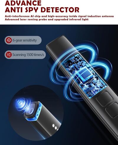 Hidden Camera detectors, Pro Portable Bug RF Detector GPS Tracker Hidden Devices Detector Camera Finder Anti Spy Sweeper, 36H Working Time Camera Detector Indoor Outdoor for Hotels,Travel,Airbnb,Car in Kuwait