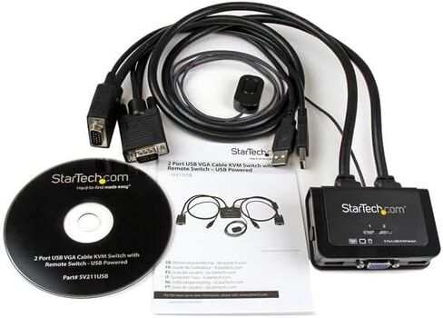 StarTech 2-Port USB VGA Cable KVM Switch 2048x1536 USB Powered (SV211USB) in Kuwait