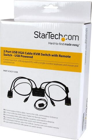 StarTech 2-Port USB VGA Cable KVM Switch 2048x1536 USB Powered (SV211USB) in Kuwait