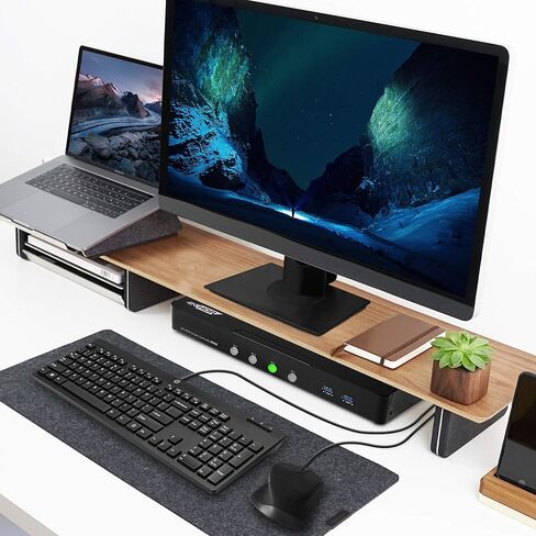 gofanco Prophecy HDMI 2.0a KVM Switch 4 Port – 4K @60Hz 4:4:4, HDR, 18Gbps, 3D, HDCP 2.2/1.4 - USB Keyboard/Mouse Plus USB 3.0 Hub, Audio in and Out, Hotkeys - KVM Switch 4 Computers (PRO-KVMaud4Pv2) in Kuwait