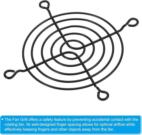 PATIKIL 80mm Fan Finger Grill، 8 Pack Metal Grill Protector Guard غطاء واقي لمراوح العادم 80x80mm لمعدات الكمبيوتر DIY، أسود in Kuwait