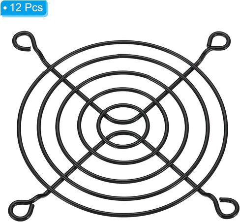 PATIKIL 80mm Fan Finger Grill، 8 Pack Metal Grill Protector Guard غطاء واقي لمراوح العادم 80x80mm لمعدات الكمبيوتر DIY، أسود in Kuwait