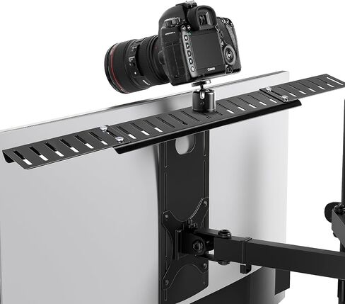 HumanCentric DSLR Monitor Mount Extra Large, Desk Camera, Webcam & Mic | Microphone Shelf for Monitor VESA Arm, Replace Clamp Tripods, 100x100mm Patterns, Aluminum, Hardware Included in Saudi Arabia