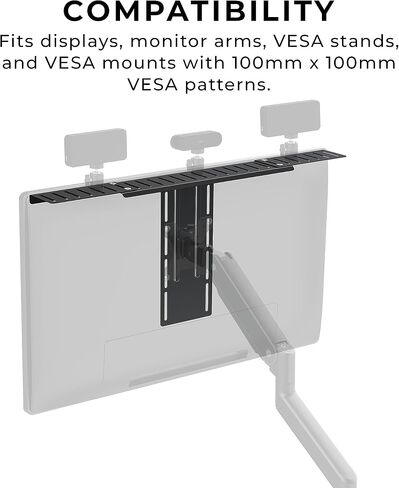 HumanCentric DSLR Monitor Mount Extra Large, Desk Camera, Webcam & Mic | Microphone Shelf for Monitor VESA Arm, Replace Clamp Tripods, 100x100mm Patterns, Aluminum, Hardware Included in Saudi Arabia