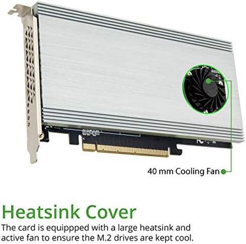Syba Quad M.2 NVMe Ports to PCIe 3.0 x16 Interface x8 Bandwidth Bifurcation Riser Controller - Support Non-Bifurcation Motherboard (SI-PEX40157) in Kuwait