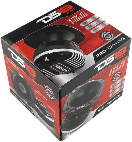 محرك ضغط DS18 PRO-DKH1 مزود بقرن ألومنيوم - 2 بوصة، قوة قصوى 640 وات، 8 أوم، 2 بوصة KSV وملف صوتي بسلك مسطح - لا يمكن مقارنة أي محرك ضغط آخر (فردي) in Kuwait