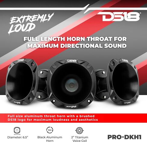 محرك ضغط DS18 PRO-DKH1 مزود بقرن ألومنيوم - 2 بوصة، قوة قصوى 640 وات، 8 أوم، 2 بوصة KSV وملف صوتي بسلك مسطح - لا يمكن مقارنة أي محرك ضغط آخر (فردي) in Kuwait