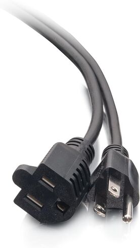 C2G 03137 18 AWG سلك تمديد قصير، سلك طاقة، 1 قدم (0.30 متر)، أسود in Kuwait