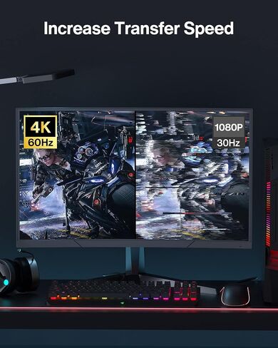 كابل IVANKY 8K HDMI 2.1 بطول 3.3FT/1M، كابل HDMI 2.1 عالي السرعة 48 جيجابت في الثانية، كابل HDMI 4K@120 هرتز 8K@60 هرتز 144 هرتز، 7680P، DTS:X، eARC، HDR، HDCP 2.2 & 2.3، لتلفزيون Fire/Roku TV/PS4 5/سلسلة اكس بوكس in Kuwait