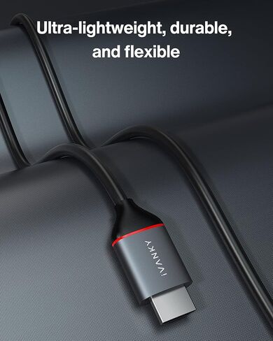 كابل IVANKY 8K HDMI 2.1 بطول 3.3FT/1M، كابل HDMI 2.1 عالي السرعة 48 جيجابت في الثانية، كابل HDMI 4K@120 هرتز 8K@60 هرتز 144 هرتز، 7680P، DTS:X، eARC، HDR، HDCP 2.2 & 2.3، لتلفزيون Fire/Roku TV/PS4 5/سلسلة اكس بوكس in Kuwait