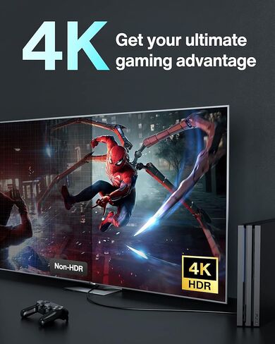 كابل IVANKY 8K HDMI 2.1 بطول 3.3FT/1M، كابل HDMI 2.1 عالي السرعة 48 جيجابت في الثانية، كابل HDMI 4K@120 هرتز 8K@60 هرتز 144 هرتز، 7680P، DTS:X، eARC، HDR، HDCP 2.2 & 2.3، لتلفزيون Fire/Roku TV/PS4 5/سلسلة اكس بوكس in Kuwait