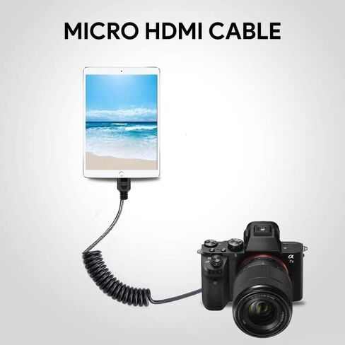 UCEC Mini HDMI to HDMI Coiled, 1ft-1.47ft Small HDMI Cable in Kuwait
