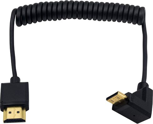 Duttek 4K Mini HDMI to HDMI Coiled Cable 1FT-4FT, Ultra-Thin HDMI to Mini HDMI Cable Support 4K Ultra HD, 1080p, 3D,for Projector, Monitor, Camcorder in Saudi Arabia
