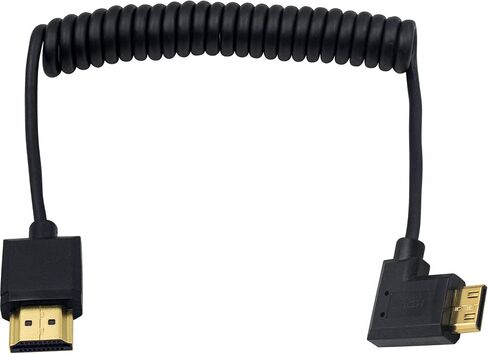 Duttek 4K Mini HDMI to HDMI Coiled Cable 1FT-4FT, Ultra-Thin HDMI to Mini HDMI Cable Support 4K Ultra HD, 1080p, 3D,for Projector, Monitor, Camcorder in Kuwait