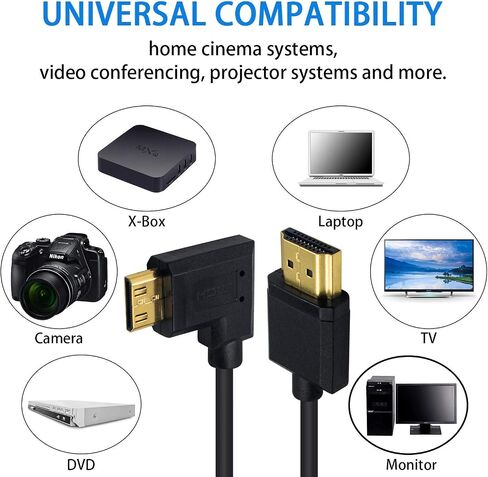 Duttek 4K Mini HDMI to HDMI Coiled Cable 1FT-4FT, Ultra-Thin HDMI to Mini HDMI Cable Support 4K Ultra HD, 1080p, 3D,for Projector, Monitor, Camcorder in Kuwait