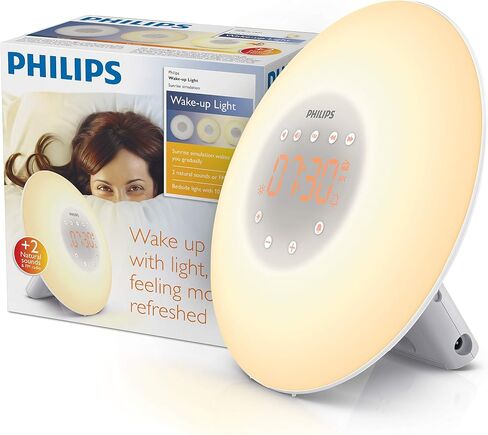 PHILIPS Wake-up Light, Sunrise Simulation, 2 Natural Sounds, FM Radio & Bedside Lamp, HF3505/60 in Saudi Arabia