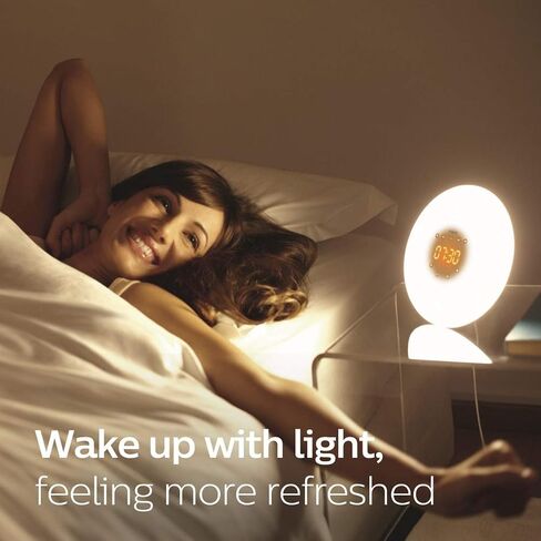 PHILIPS Wake-up Light, Sunrise Simulation, 2 Natural Sounds, FM Radio & Bedside Lamp, HF3505/60 in Saudi Arabia