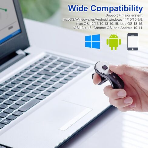 SANWA Bluetooth Finger Ring Mouse, Wireless Presentation Clicker Mouse, Rechargeable Handheld Mini Mouse, 1200 DPI, Wearable Remote mice PPT Slides Compatible with PC Laptop MacOS Windows iOS in Kuwait