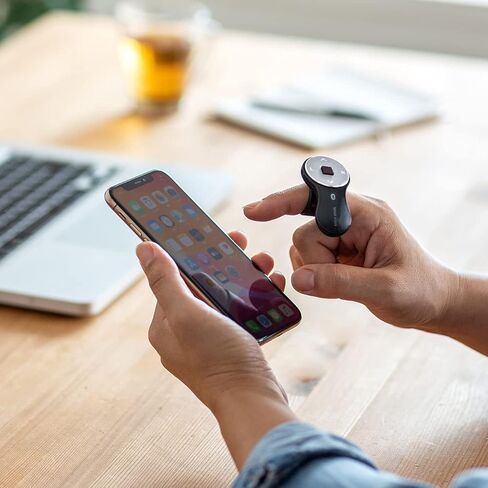 SANWA Bluetooth Finger Ring Mouse, Wireless Presentation Clicker Mouse, Rechargeable Handheld Mini Mouse, 1200 DPI, Wearable Remote mice PPT Slides Compatible with PC Laptop MacOS Windows iOS in Kuwait