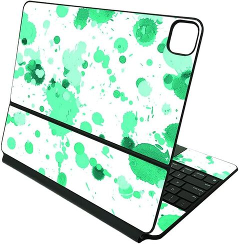 MightySkins Skin متوافق مع لوحة مفاتيح Apple Magic لجهاز iPad Pro 12.9 بوصة (الجيل الثالث إلى السادس) - بقع باللون الأزرق المخضر | غطاء ملتف من الفينيل واقٍ ومتين وفريد ​​من نوعه | سهل الاستخدام | صنع في الولايات المتحدة الأمريكية in Kuwait