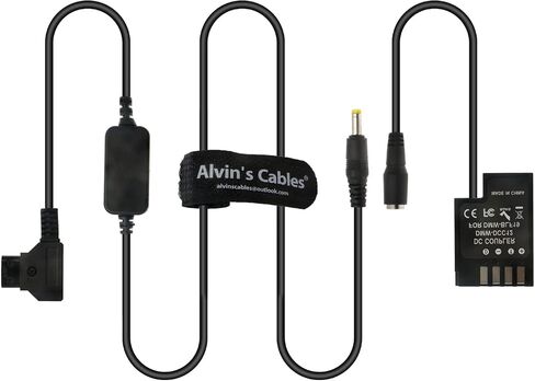 Alvin's Cables D-Tap to DMW DCC12 DC Coupler Coiled Cable DMW-BLF19 Dummy Battery Adapter for Panasonic DMC GH3 GH4 GH5 GH5s Camera in Kuwait