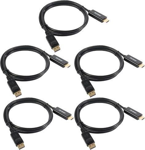Display Port to HDMI Cable, Gold Plated Displayport to HDMI Cable 6 Feet(Male to Male) for DisplayPort Enabled Desktops and Laptops to Connect to HDMI Displays(10 Pack) in Kuwait
