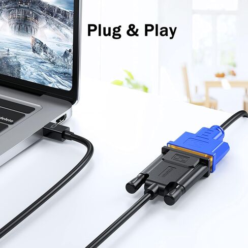 FEMORO Mini DisplayPort to DVI Cable 6ft 2 Pack, Mini DP Display Port to DVI Converter Cable Male to Male (Thunderbolt and Thunderbolt 2 Port Compatible) for Monitor HDTV Display Projector in Saudi Arabia