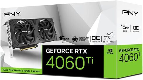 PNY GeForce RTX™ 4060 Ti 16GB Verto Overclocked Dual Fan Graphics Card DLSS 3 in Kuwait