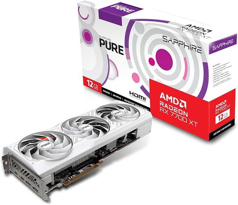 زافير بطاقة رسومات للالعاب بيور ايه ام دي راديون RX 7700 XT 11335-03-20G مع ذاكرة GDDR6 سعة 12GB، AMD RDNA 3 in Kuwait