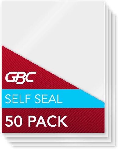 GBC Swingline Laminating Sheets, Self Adhesive Pouches, Letter Size, Glossy, 3 Mil, Self Seal, 50 Pack (3747307) in Kuwait