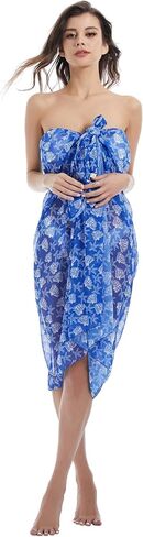 ملابس سباحة نسائية من MissShorthair مصنوعة من الشيفون على الشاطئ Pareos Sarong، ملابس سباحة شفافة تغطي ملابس السباحة بيكيني in Kuwait