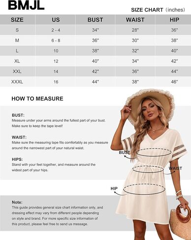 BMJL Womens Swimsuit Coverup Beach Dress V Neck Chiffon Bathing Suit Cover Ups Swimwear in Kuwait