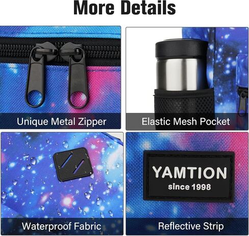 YAMTION Black Backpack for Women Men,Casual School Backpack Teen Boys and Girls 15.6 Inch Laptop Bookbag with USB Charger for College High School Travel Business in Kuwait
