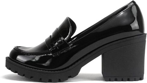Soda “Kinder" ~ Women Slip On Chunky Mid Heel Lug Sole Penny Loafer Shoe in Kuwait