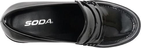 Soda “Kinder" ~ Women Slip On Chunky Mid Heel Lug Sole Penny Loafer Shoe in Kuwait