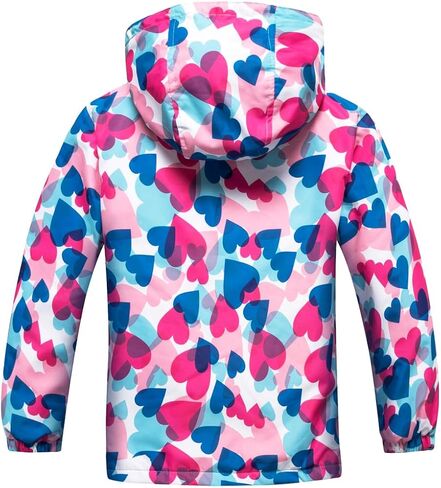 C2M Girls Boys Rain Jacket Waterproof Hooded Raincoats Fleece Lined Windbreakers for Kids in Kuwait