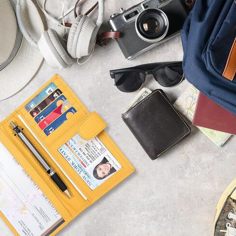 NeoMonte Handmade RFID Leather Checkbook Covers for Men and Women with 6 Credit Card & 1 ID Slot and Pen Holder in Kuwait
