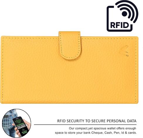 NeoMonte Handmade RFID Leather Checkbook Covers for Men and Women with 6 Credit Card & 1 ID Slot and Pen Holder in Kuwait
