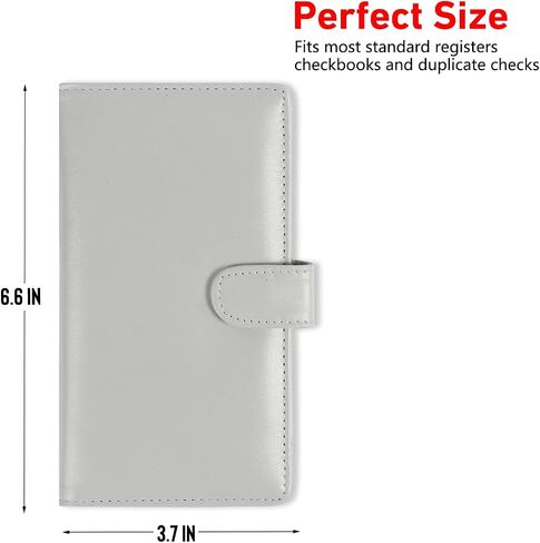 Sanlykate Checkbook Cover for Duplicate Checks and Register with Pen Slot, RFID Blocking PU Leather Standard Register Check Book Case Card Holder for Top & Side Tear Checks, Free Divider in Saudi Arabia