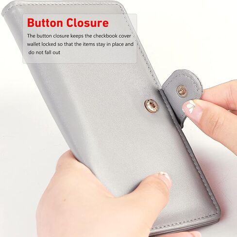 Sanlykate Checkbook Cover for Duplicate Checks and Register with Pen Slot, RFID Blocking PU Leather Standard Register Check Book Case Card Holder for Top & Side Tear Checks, Free Divider in Saudi Arabia