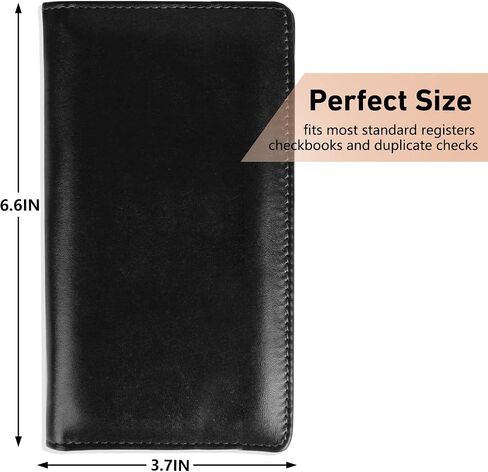 Sanlykate Checkbook Cover for Duplicate Checks and Register with Pen Slot, RFID Blocking PU Leather Standard Register Check Book Case Card Holder for Top & Side Tear Checks, Free Divider in Kuwait
