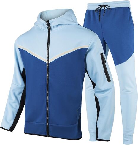 ANGELA BEBE Men's Tracksuits Sweatsuits For Men Hooded Tracksuit Sweatsuit Long Sleeve Full-Zip Jogging Sweatpants 2 Piece in Kuwait