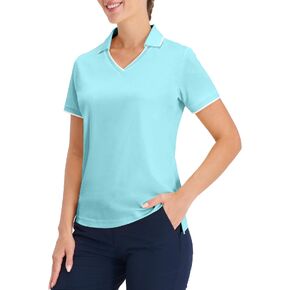Hiverlay Women's Sleeveless Polo Golf Shirts Quick Dry UPF 50+ V-Neck with Collar Lightweight Tennis Workout Tank Tops
