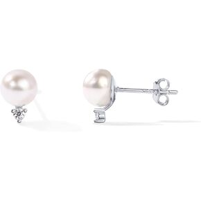 PAVOI 18K Gold Plated 925 Sterling Silver Post Cubic Zirconia | AAA+ Quality Handpicked Freshwater Cultured Stud Button Pearl Earrings in Saudi Arabia
