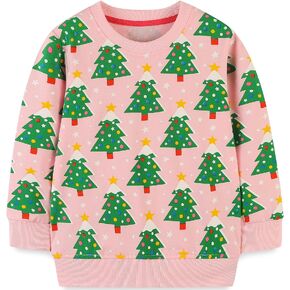 Toddler Girls Sweatshirts Baby Crewneck Pullover Long Sleeve Shirts Kids Winter Casual Tops Clothes 2T-7T