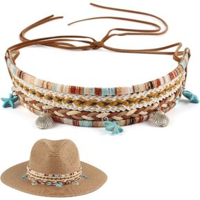 Cowboy Hat Band for Men, Western Hat Bands for Adjustable, Leather Hat Band for Sun Hat, Braided Hat Band for Cowgirl
