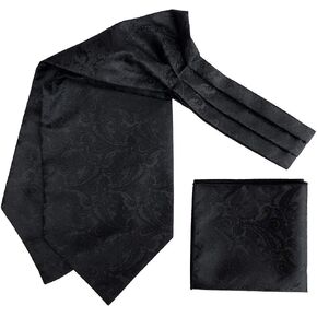 CANGRON Men Classic Ascot Tie Cravat & Pocket Square Set LJP2ZH