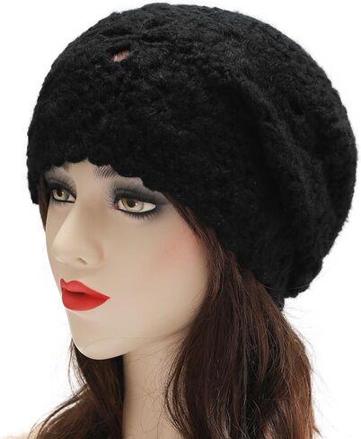 ZLYC Women Winter Knit Beanie Hat Soft Crochet Skullies Beanies with Flower Accent in Kuwait